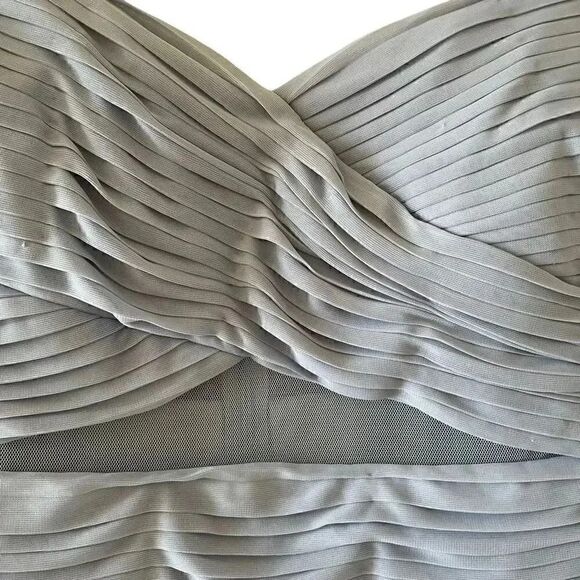 Birds Grey ELSYE DUSTY BLUE Mesh Maxi Women’s Bridesmaid  Gown SZ 2XL #1655 - Picture 5 of 16